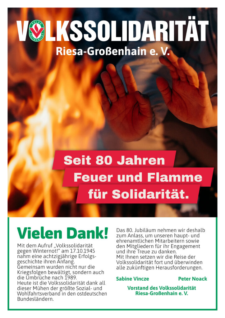 Plakat zum 80-jährigen Jubiläum der Volkssolidarität