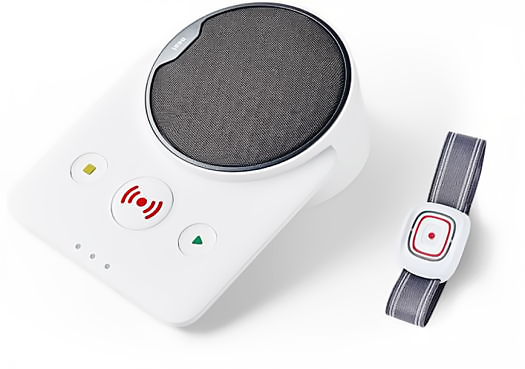 Basisstation und Funksender von "Mein Hausnotruf"