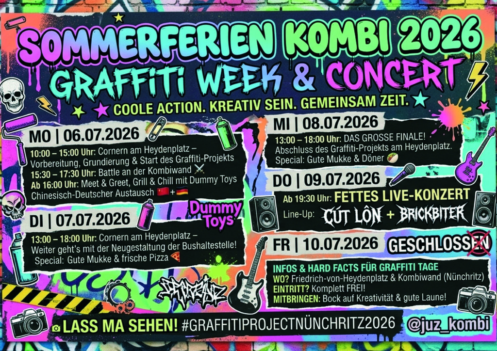 Programm der Graffiti Week & Concert der Kombi Nünchritz